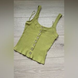 FREE PEOPLE Green Cotton Tank Top Size XS PRELOVED EXCELLENT